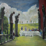 Andreas Homberg, Der große Tisch, 2021, Öl/Lw, 110x130cm